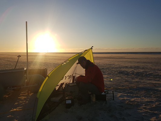 ERT bei Sonnenuntergang