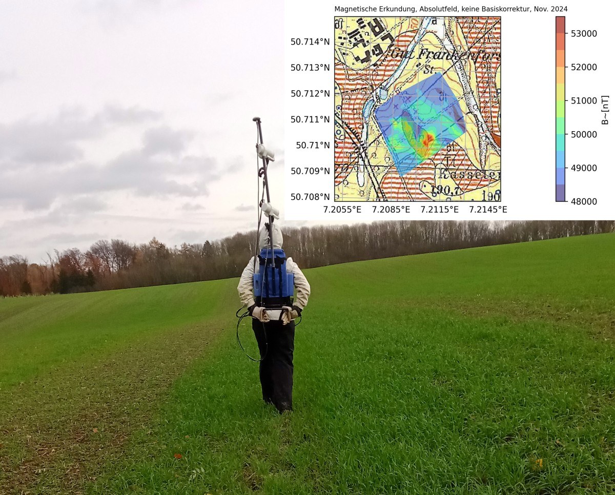 Magnetic measurement of local geological interference bodies