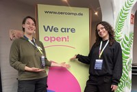 Photo: OERcamp Banner, Ellen Arimond (left), Feline Havenstein (right)